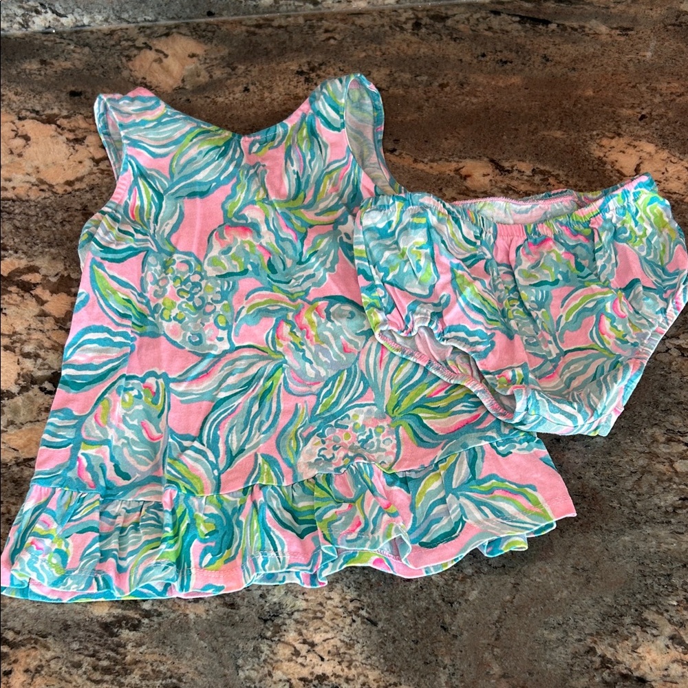 Lilly Pulitzer Pink and Green Toddler Dress